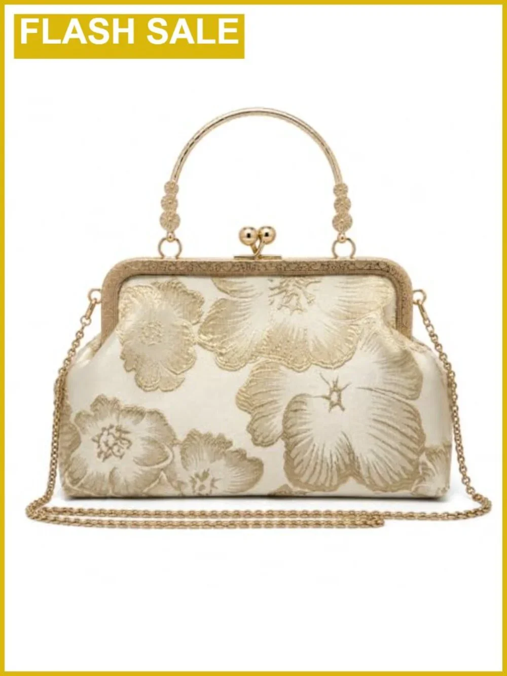 Women's Embroidered Clutch Evening Handbag Silk Shoulder Crossbody Purse